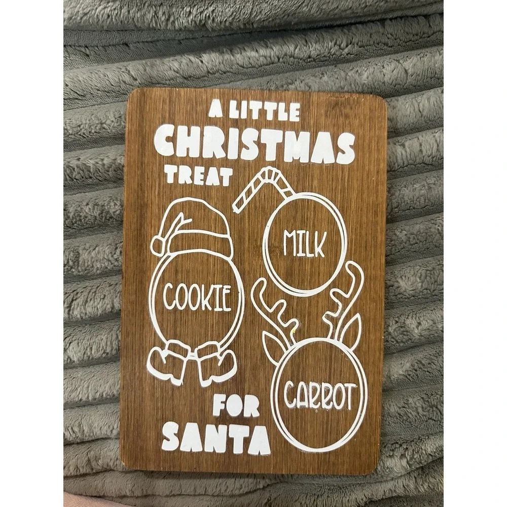 Christmas Treat For Santa Wood Board Drink & Cookie‎ & Carrot Christmas Eve Fun